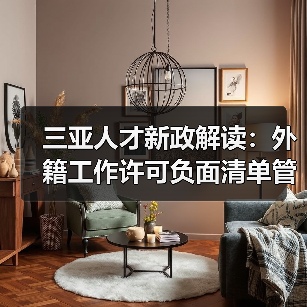三亚人才新政解读：外籍工作许可负面清单管理来袭（图2）