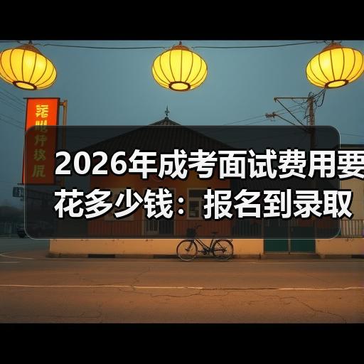 2026年成考面试费用要花多少钱：报名到录取预算清单